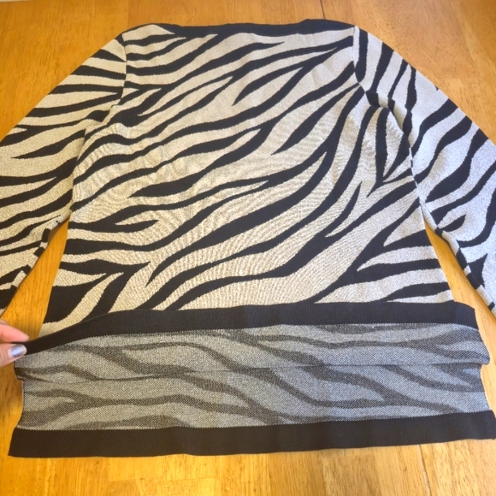 Ann Taylor Black and White Zebra Print Sweater - Picture 7 of 10